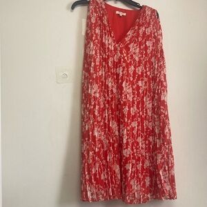 Max Studio Red and White Floral Dress